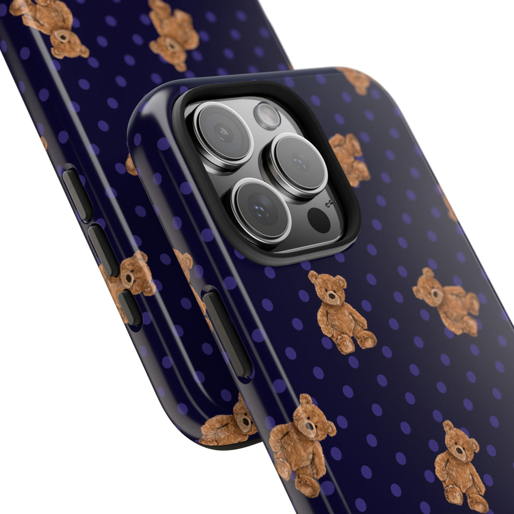 NAVY POLKA DOTS TEDDY BEARS PHONE CASE