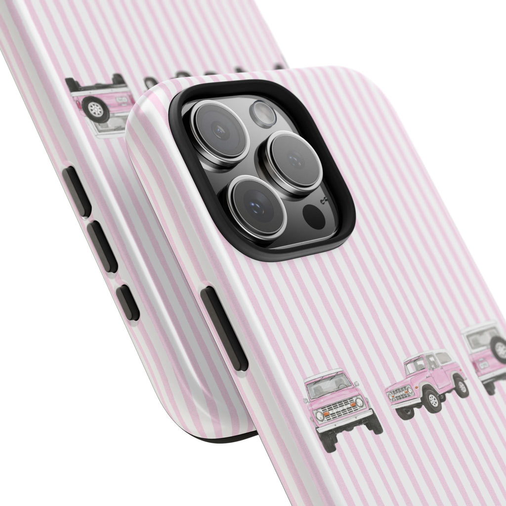PINK STRIPES PINK VINTAGE BRONCO PHONE CASE