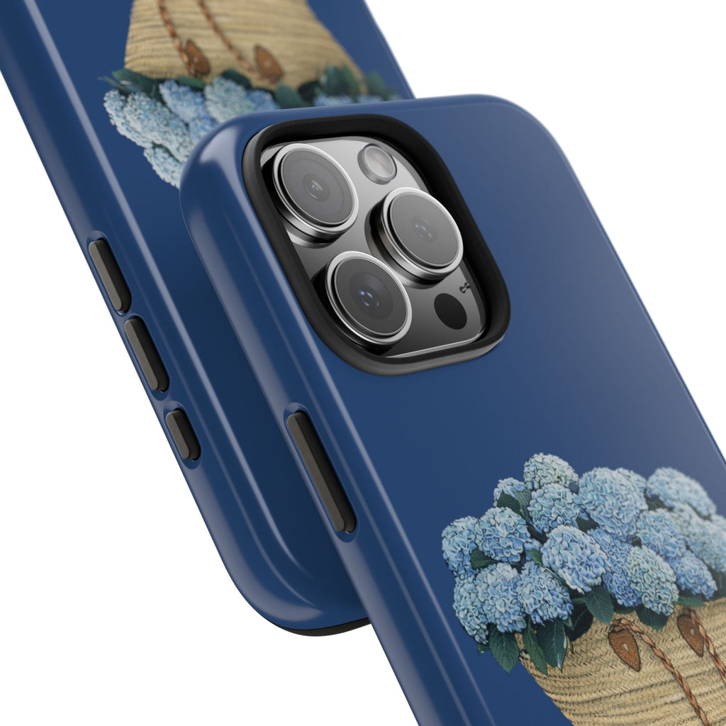BLUE FLORAL FARMER'S MARKET BASKET PHONE CASE