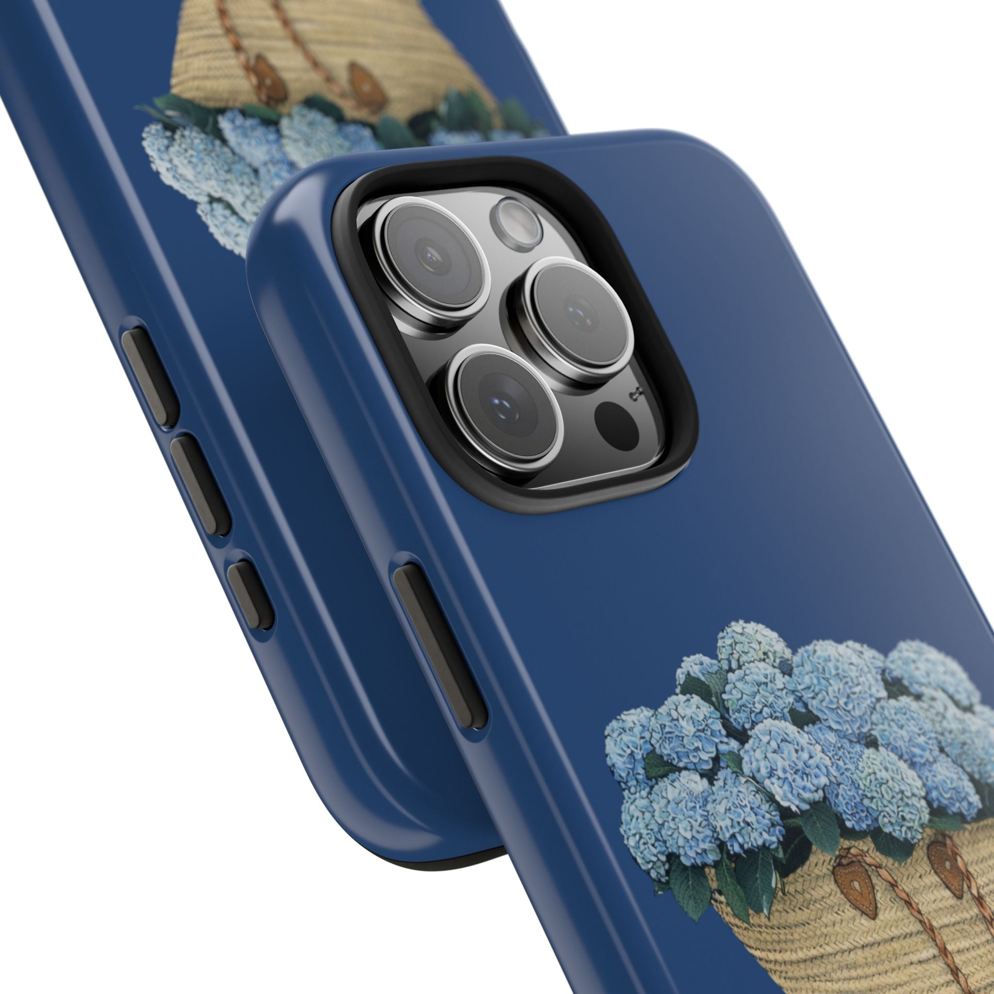 BLUE FLORAL FARMER'S MARKET BASKET PHONE CASE