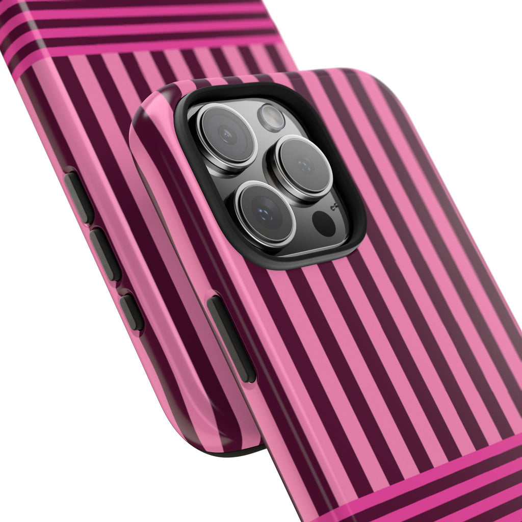 PARLOR STRIPES RASPBERRY PHONE CASE