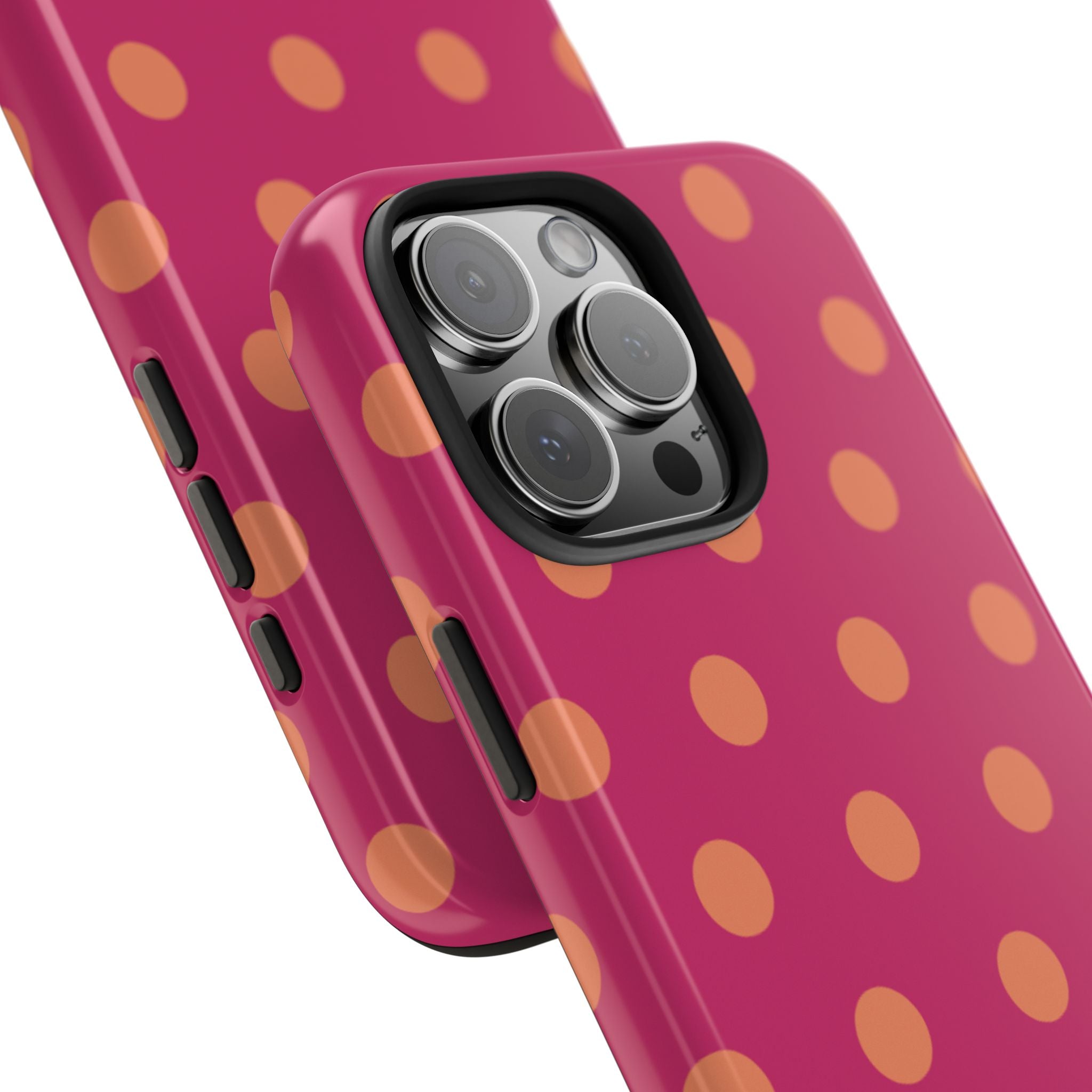 TANGERINE POLKA DOTS PHONE CASE