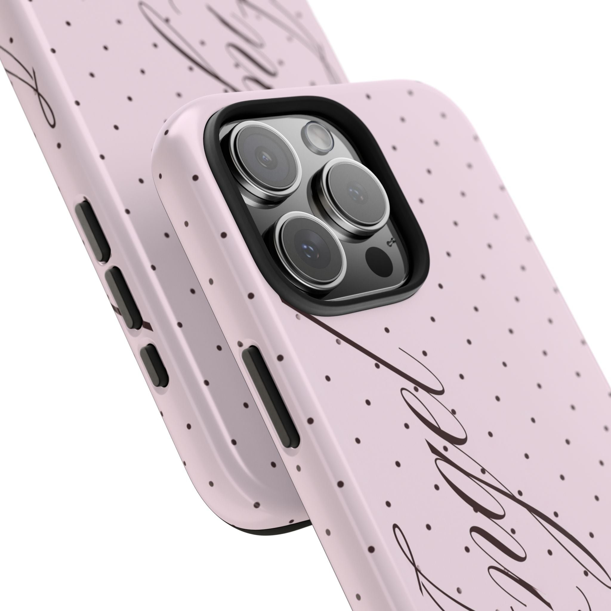 ANGEL PINK POLKA DOTS COQUETTE PHONE CASE