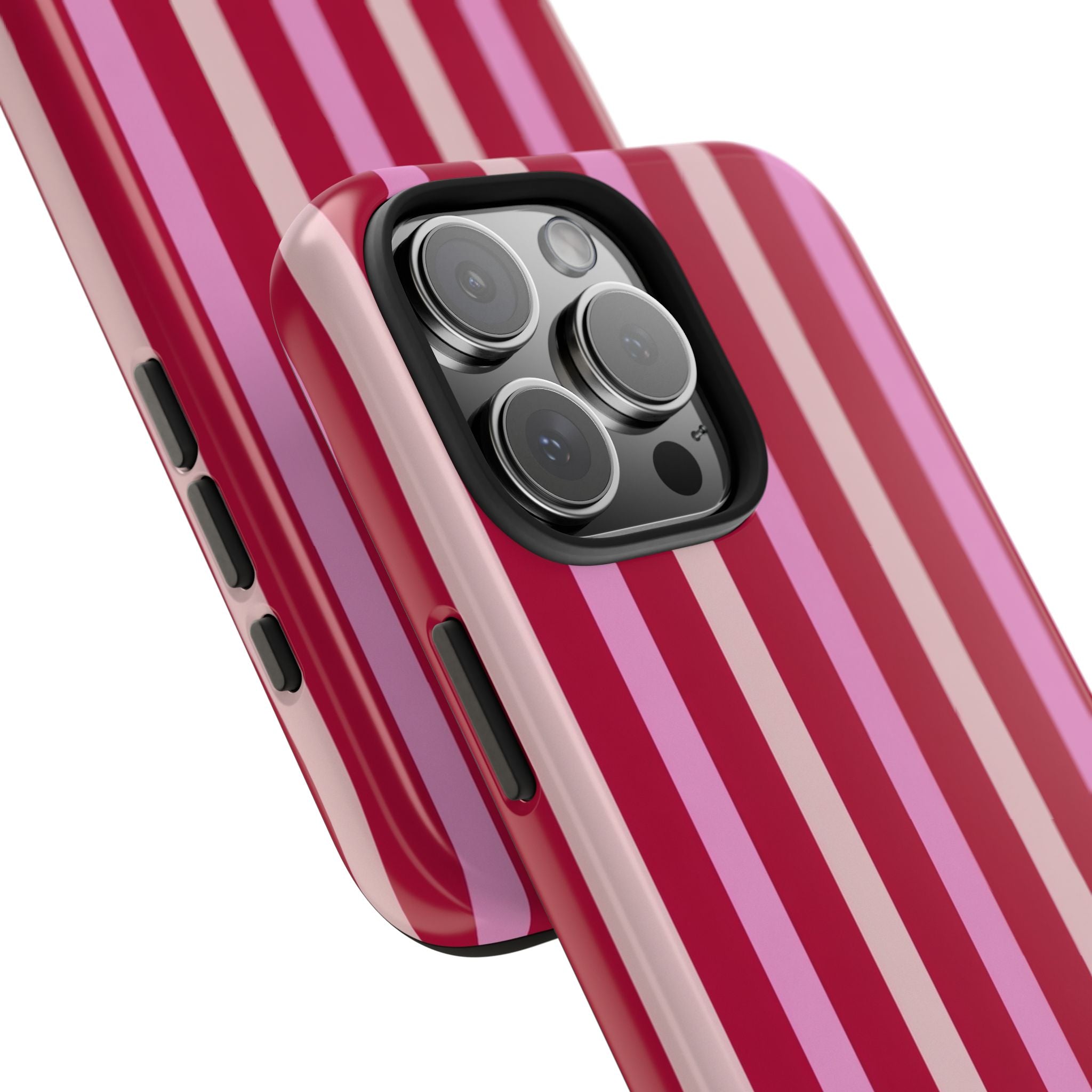 BERRY BLUSH STRIPES PHONE CASE