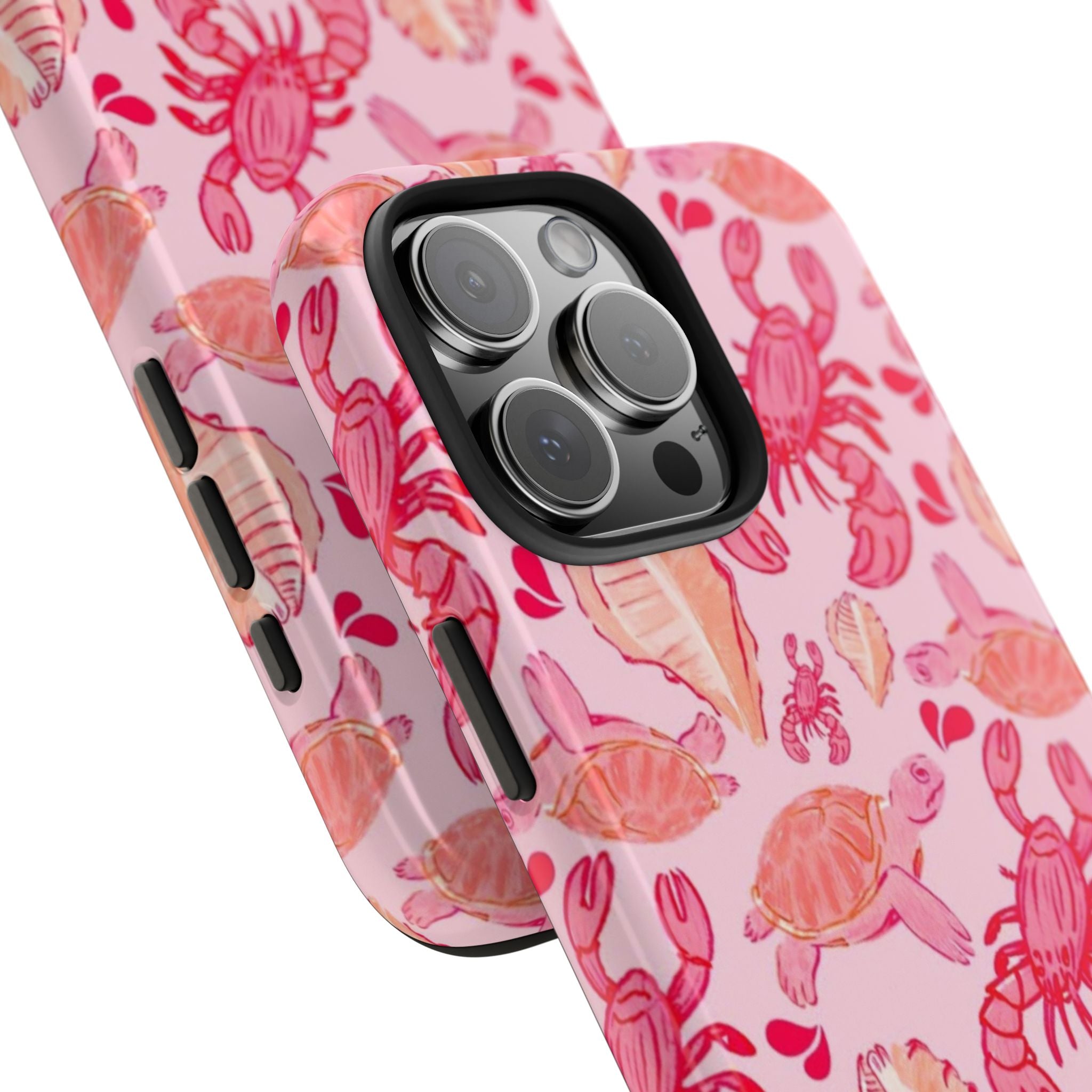 PINK LOBSTER BY THE SEA PHONE CASE