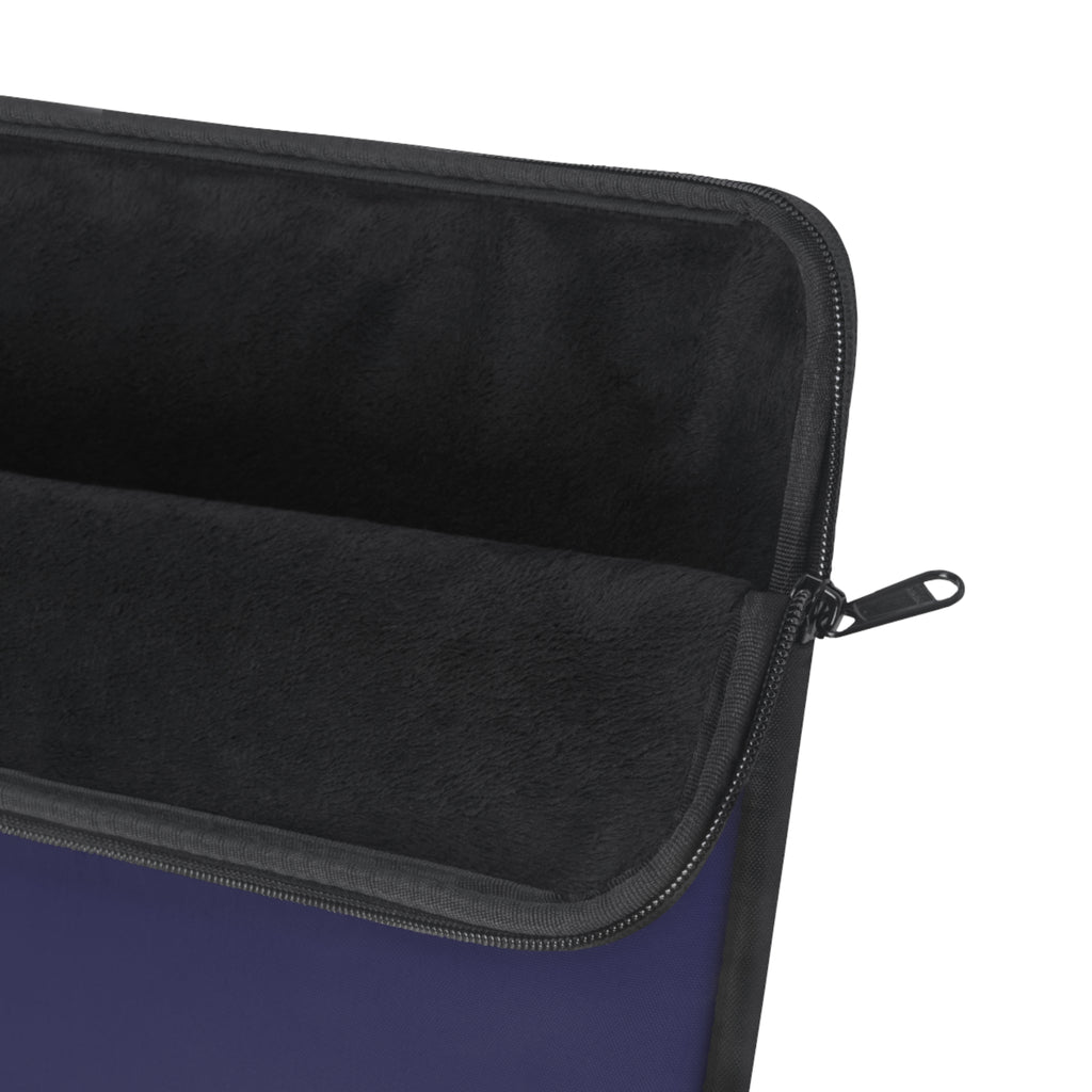 Neoprene sleeve with zippered opening and dark interior lining
