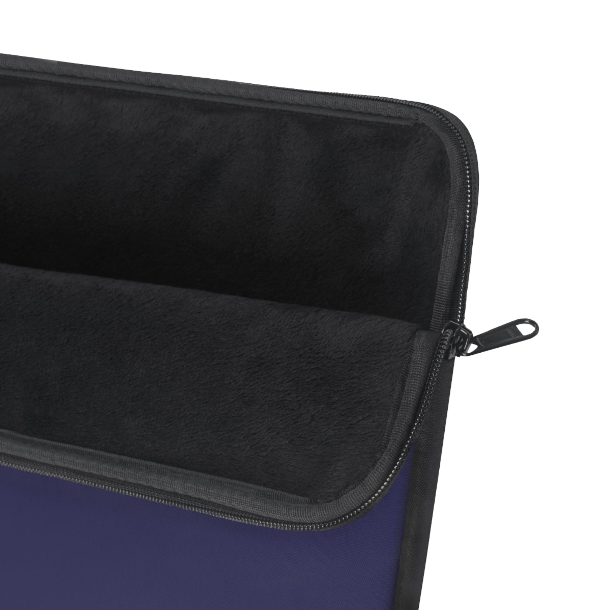 Neoprene sleeve with zippered opening and dark interior lining
