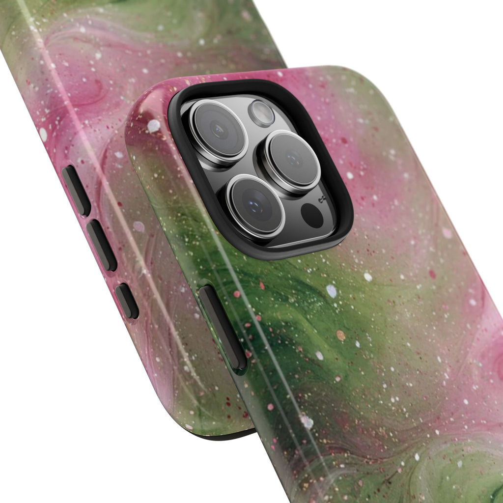 PINK & GREEN WHIMSY SWIRL PHONE CASE