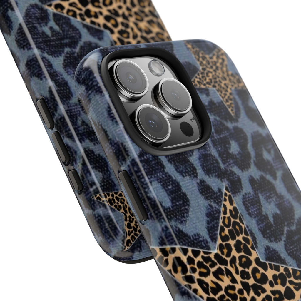 BLUE LEOPARD STARS PHONE CASE
