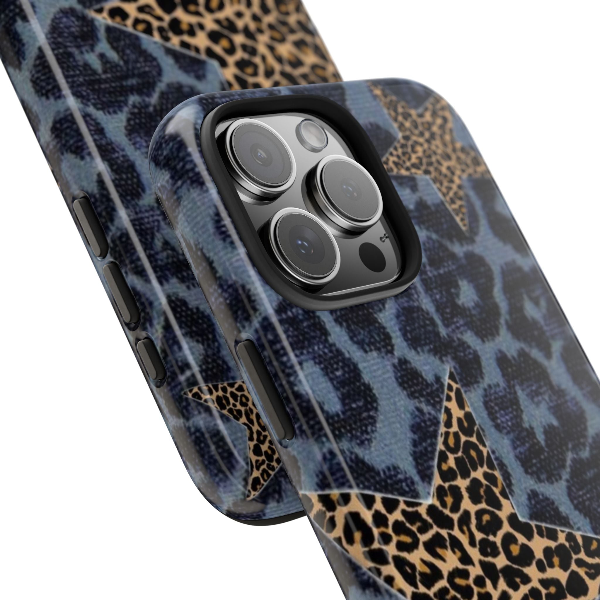 BLUE LEOPARD STARS PHONE CASE