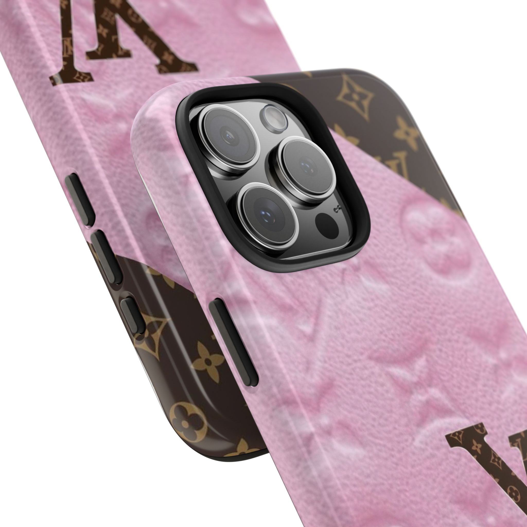 PINK & BROWN LV PHONE CASE