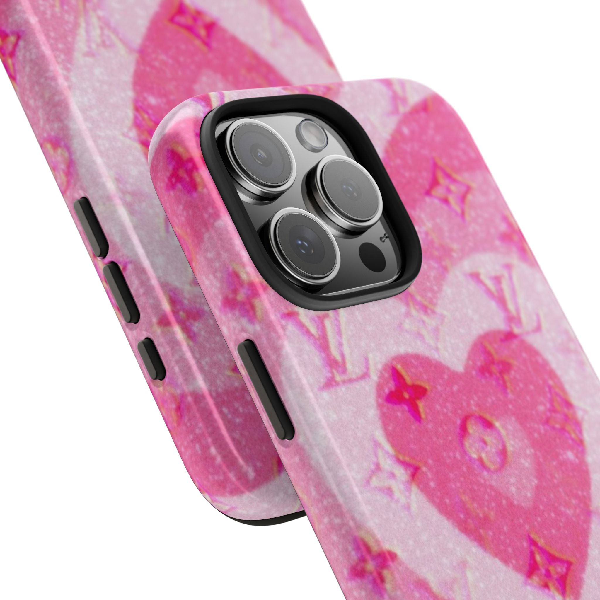 PINK LV HEART PHONE CASE