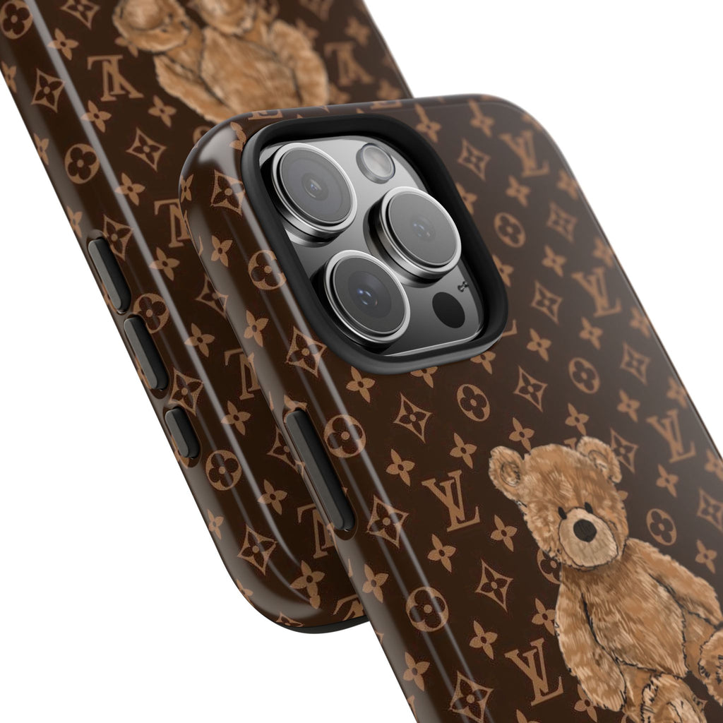 BROWN LV TEDDY BEAR PHONE CASE