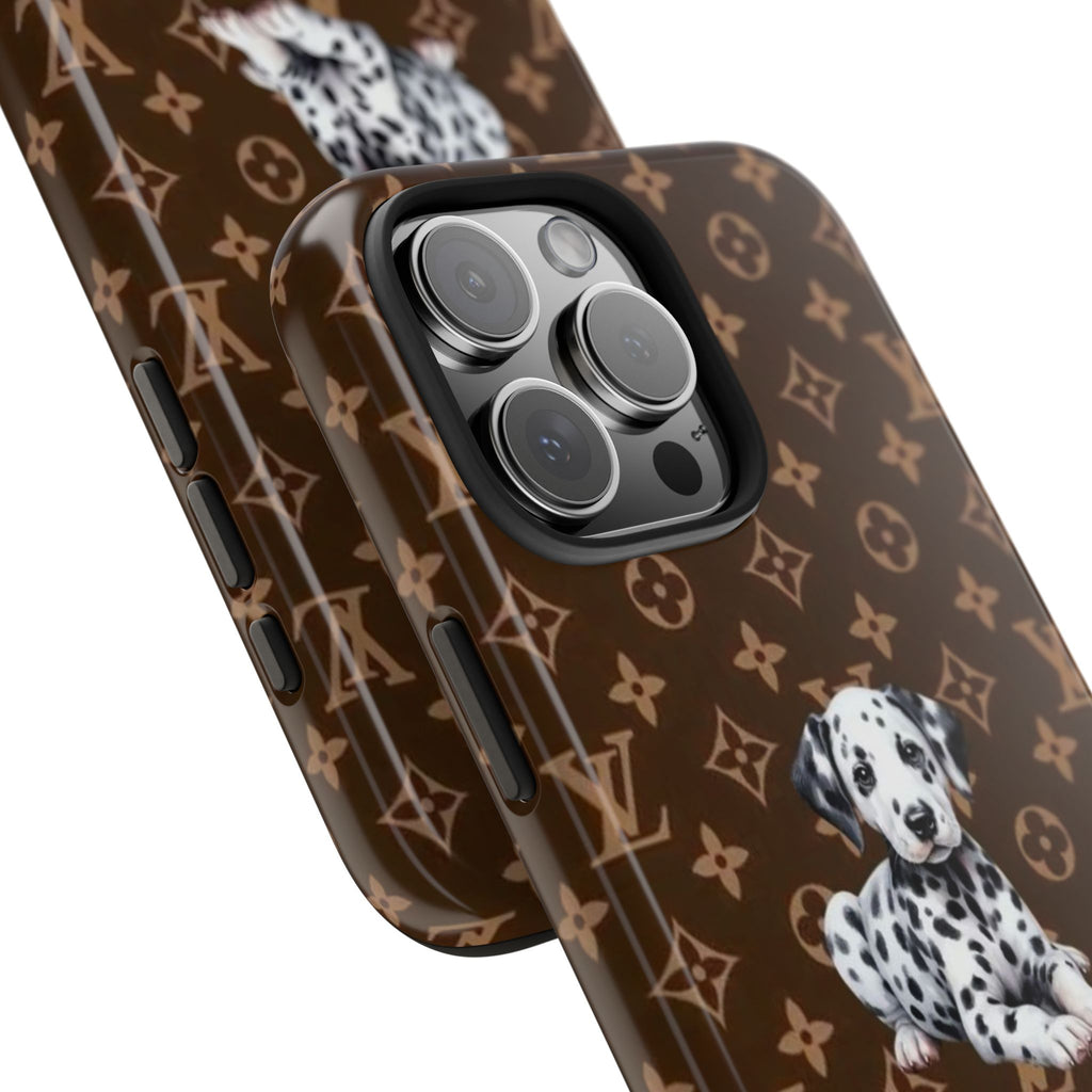BROWN LV DALMATION PUPPY PHONE CASE
