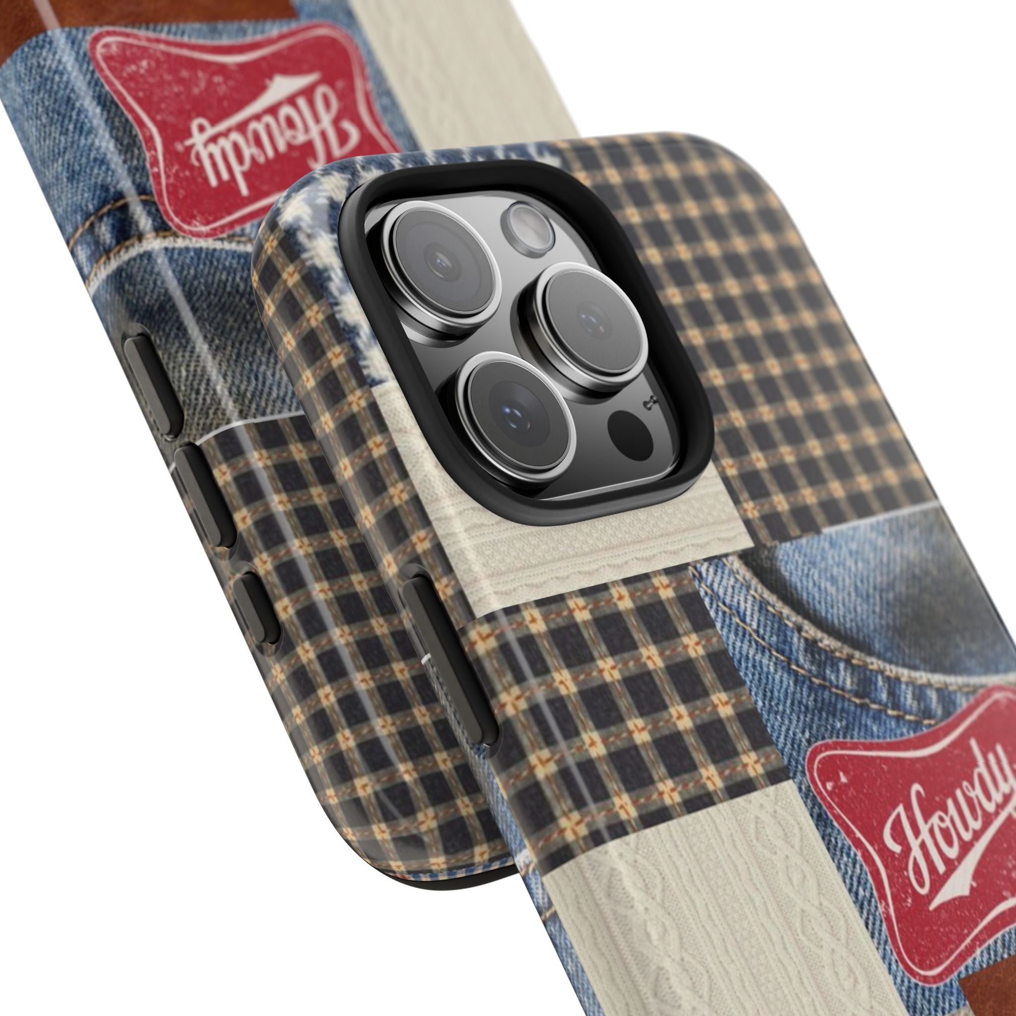 AMERICANA SUMMER HOWDY PLAID COLLAGE PHONE CASE