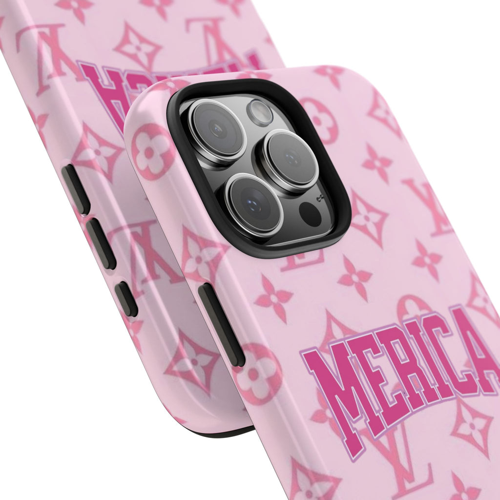 PINK LV MERICA PHONE CASE