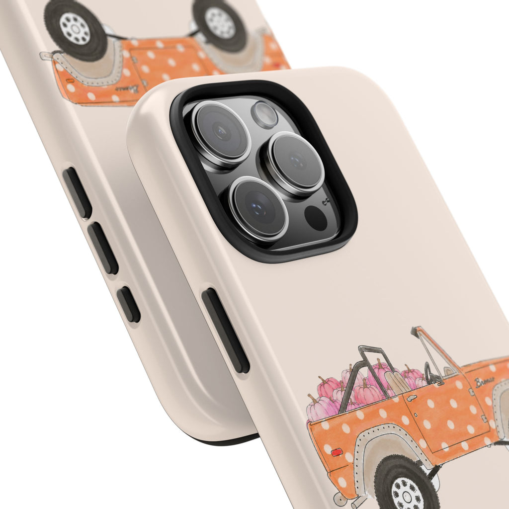 HALLOWEEN PINK PUMPKIN POLKA DOTS VINTAGE BRONCO PHONE CASE