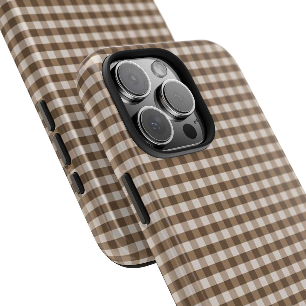 BROWN GINGHAM PINK PUMPKIN HALLOWEEN TEDDY BEAR PHONE CASE