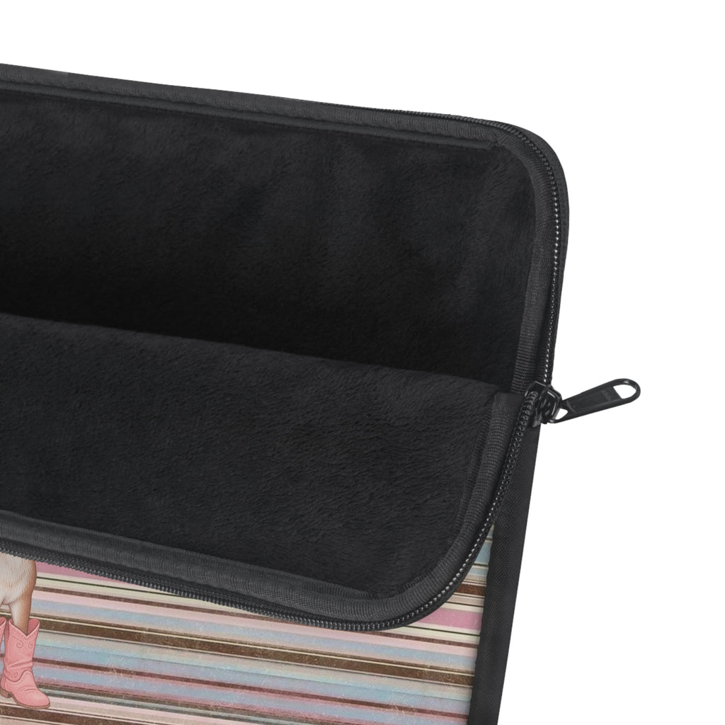 BROWN STRIPES COWBOY BOOTS DEER KINDLE IPAD & LAPTOP SLEEVE