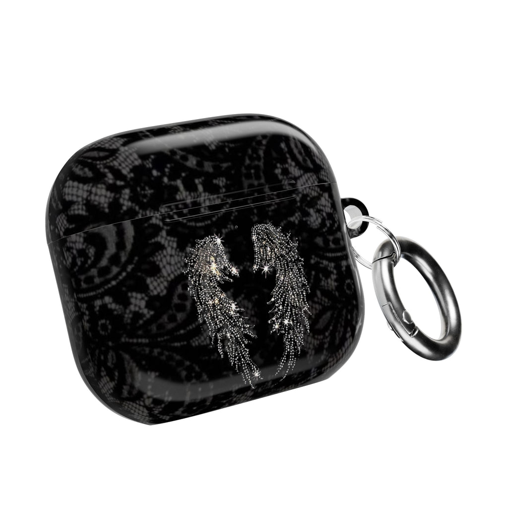 BLACK LACE ANGEL WINGS AIRPOD CASE