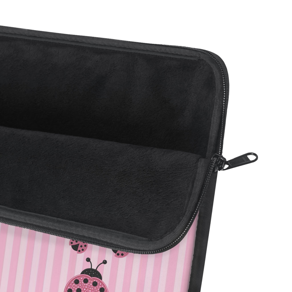 PINK STRIPES LADYBUGS KINDLE IPAD & LAPTOP SLEEVE