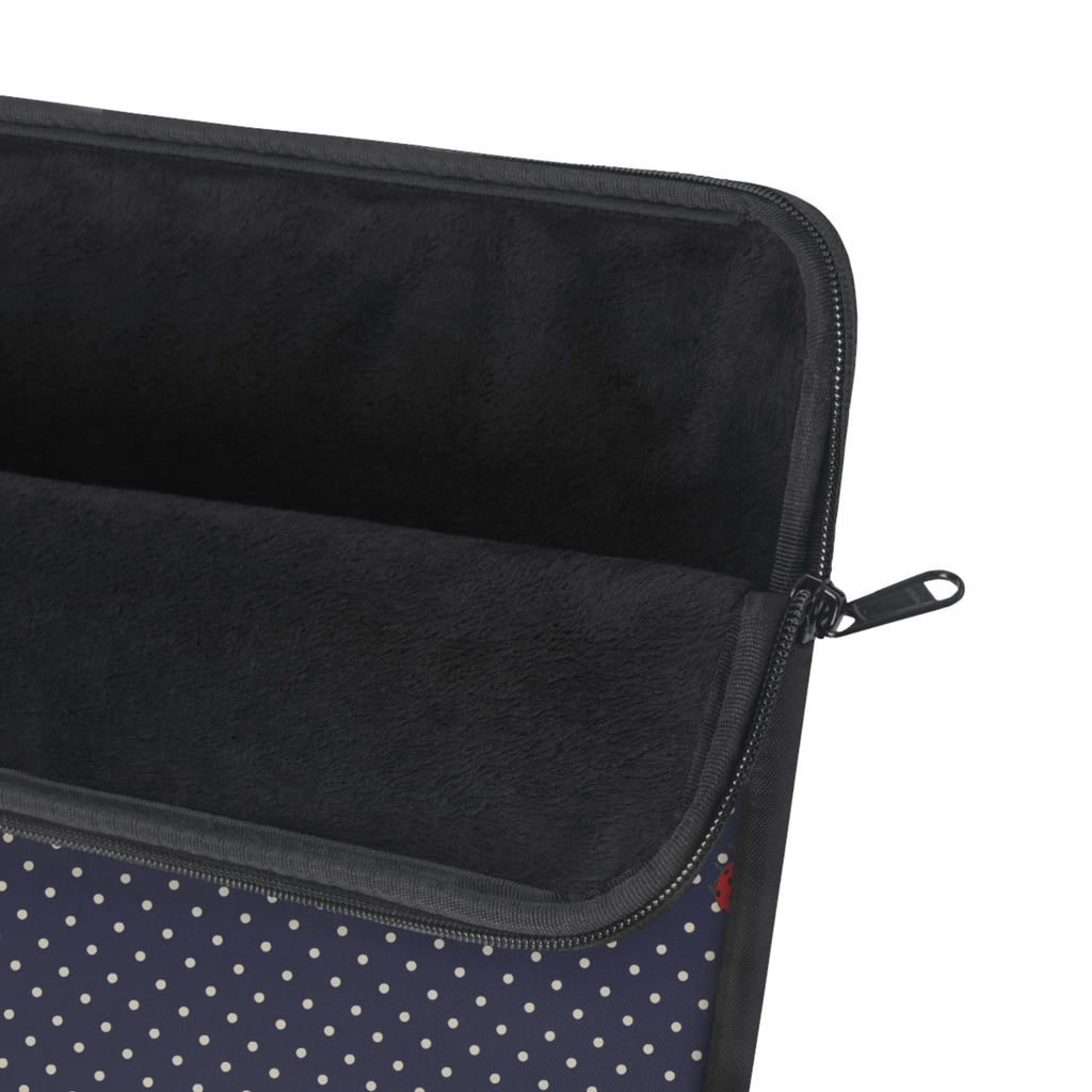 NAVY BLUE POLKA DOTS MINI LADYBUGS KINDLE IPAD & LAPTOP SLEEVE