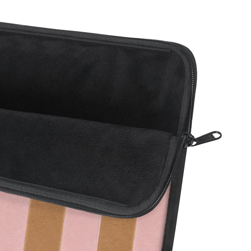 PERSONALIZED NAME CUSTOM BEIGE & PINK STRIPES KINDLE IPAD & LAPTOP SLEEVE