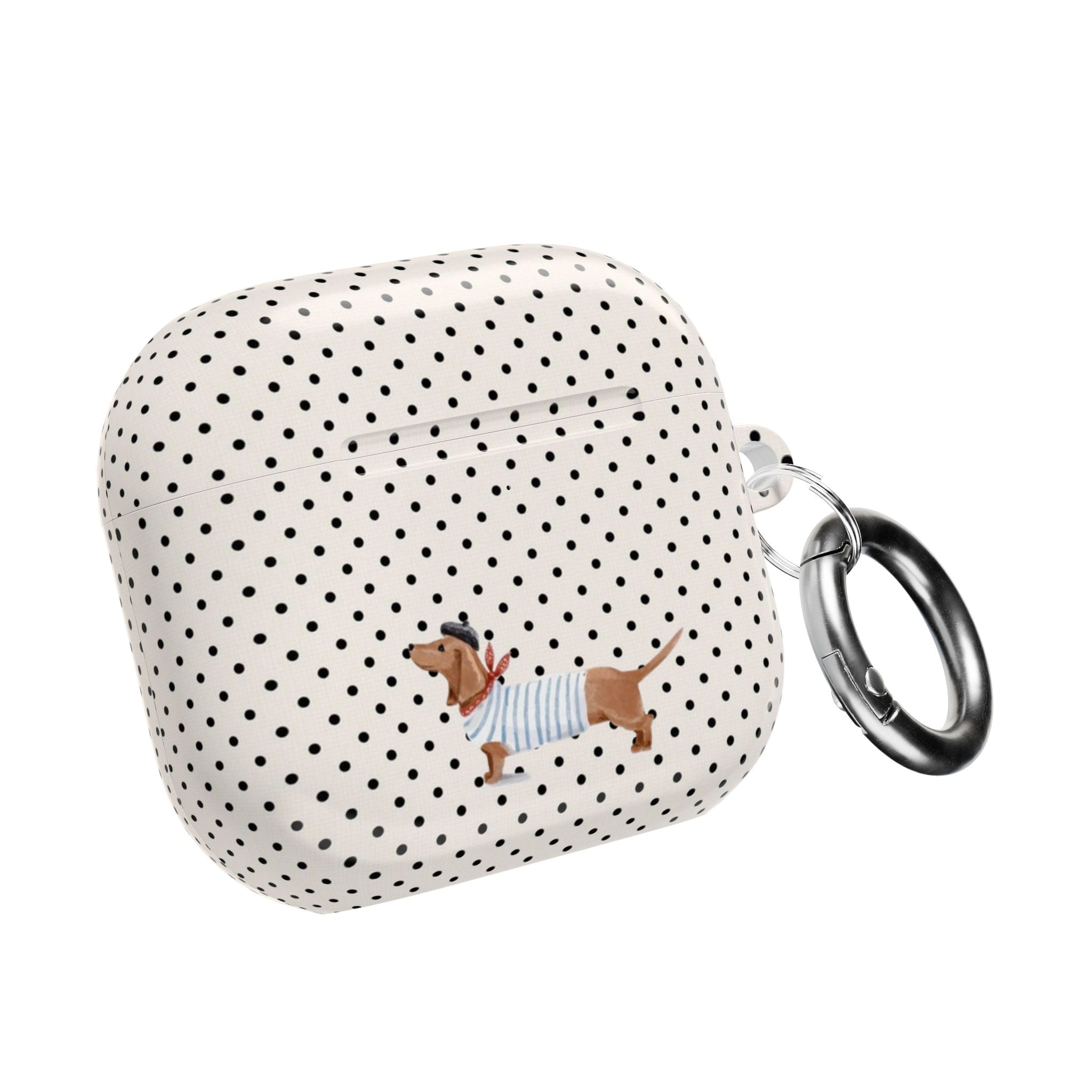 CLASSIC POLKA DOTS SAILOR DACHSHUND PUPPY AIRPOD CASE