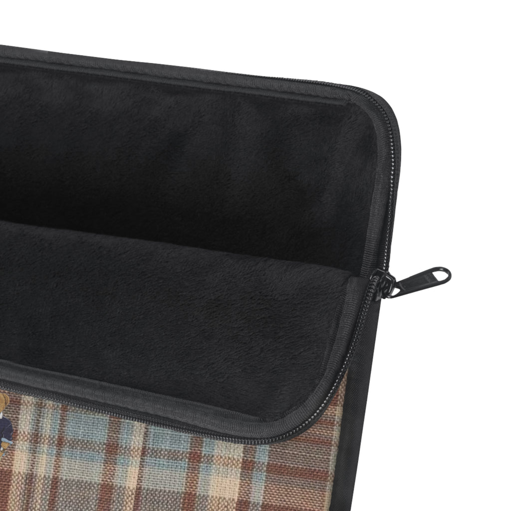 BROWN PLAID MINI TEDDY BEAR KINDLE IPAD & LAPTOP SLEEVE