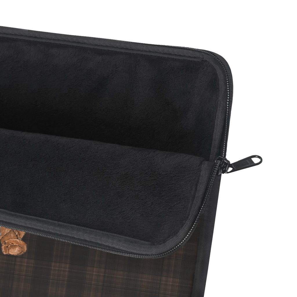 BROWNSTONE PLAID TEDDY BEAR KINDLE IPAD & LAPTOP SLEEVE
