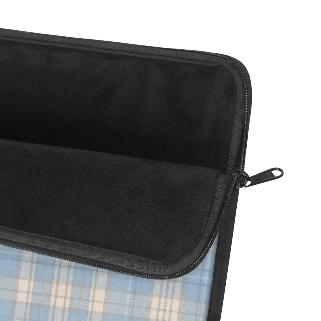 SOFT VINTAGE BLUE TARTAN PLAID KINDLE IPAD & LAPTOP SLEEVE