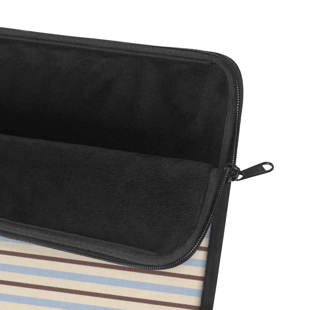 HONEY BROWN STRIPES CORGI IPAD & LAPTOP SLEEVE