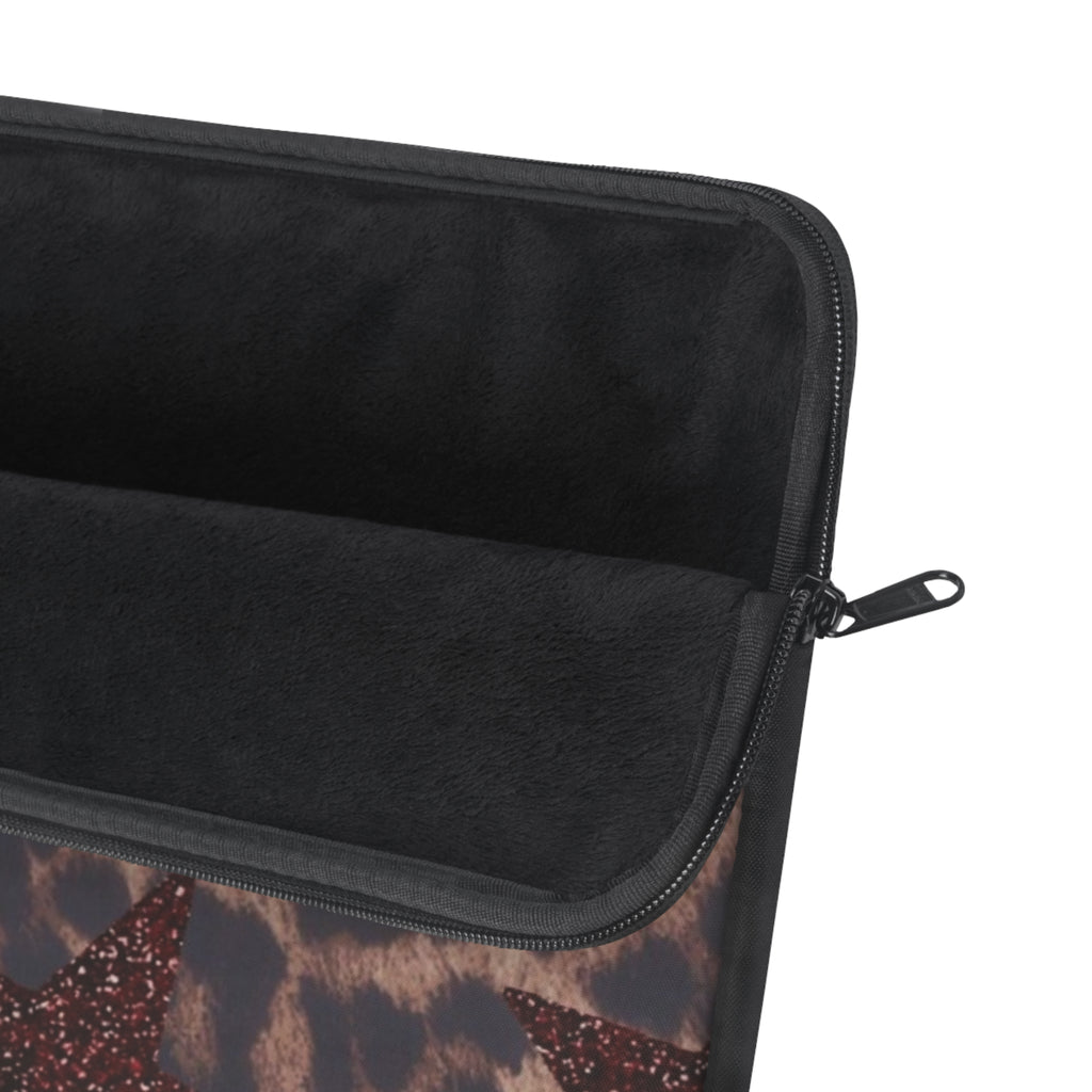 BURGUNDY RED LEOPARD STARS IPAD & LAPTOP SLEEVE