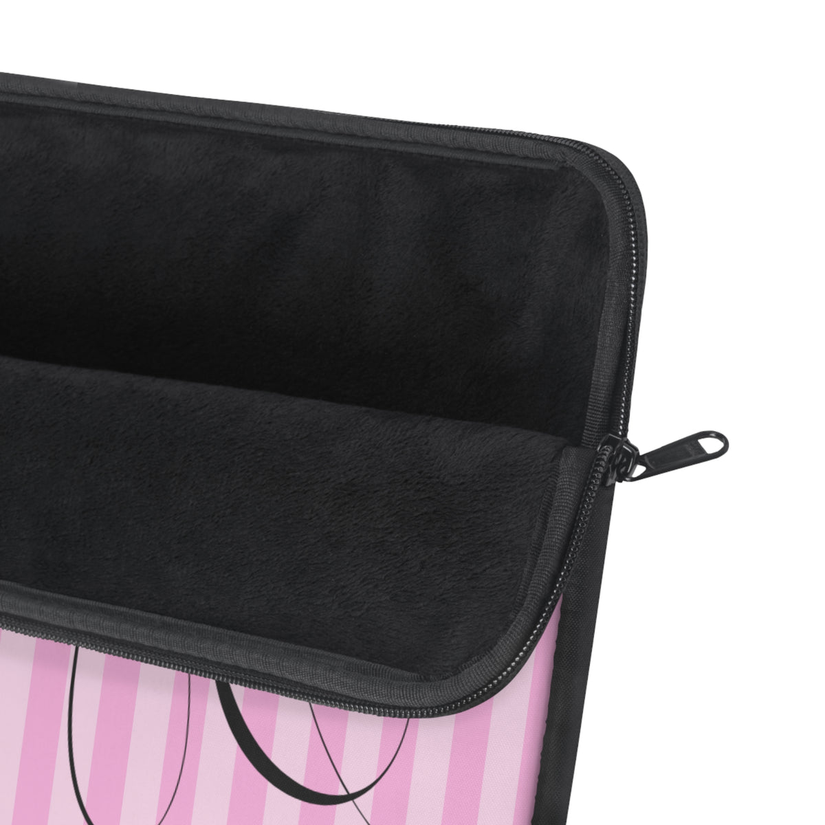 PERSONALIZED PINK STRIPES BLACK CUSTOM NAME IPAD & LAPTOP SLEEVE