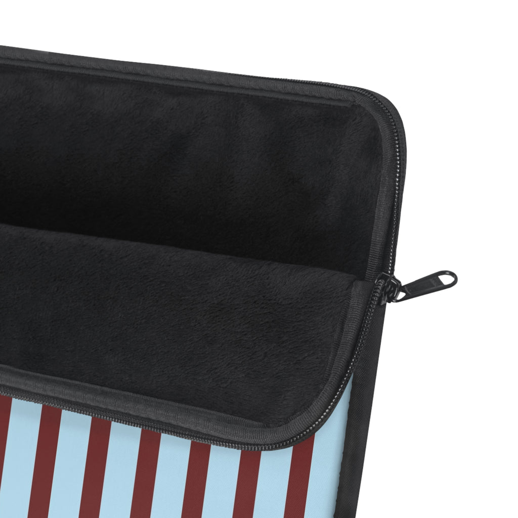 GLACIER BLUE & BURGUNDY STRIPED KINDLE IPAD & LAPTOP SLEEVE
