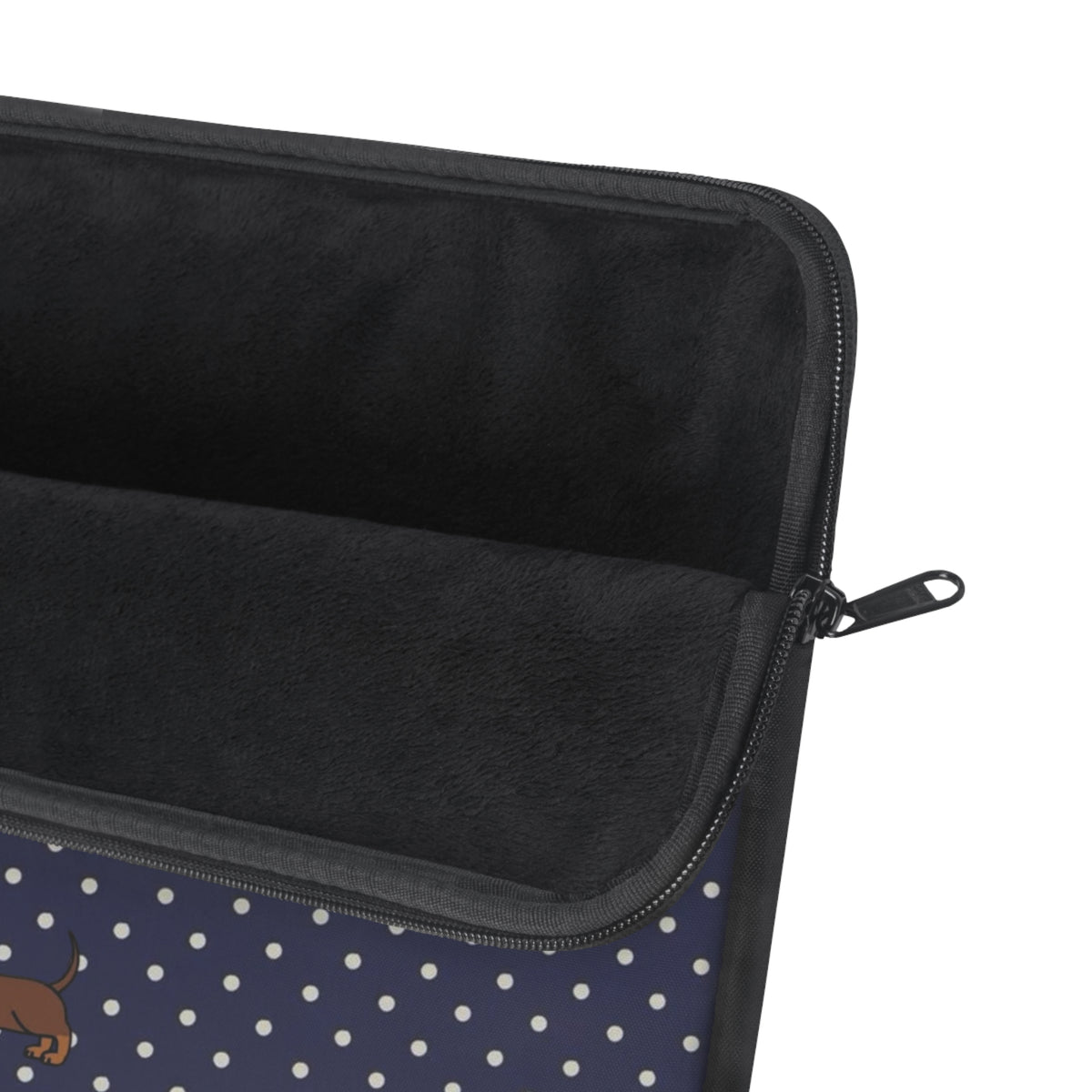 NAVY BLUE POLKA DOTS DACHSHUND KINDLE IPAD & LAPTOP SLEEVE