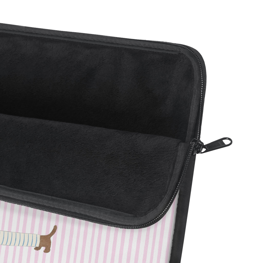 PINK STRIPES DACHSHUND WEENIE PUPPY DOG KINDLE IPAD & LAPTOP SLEEVE