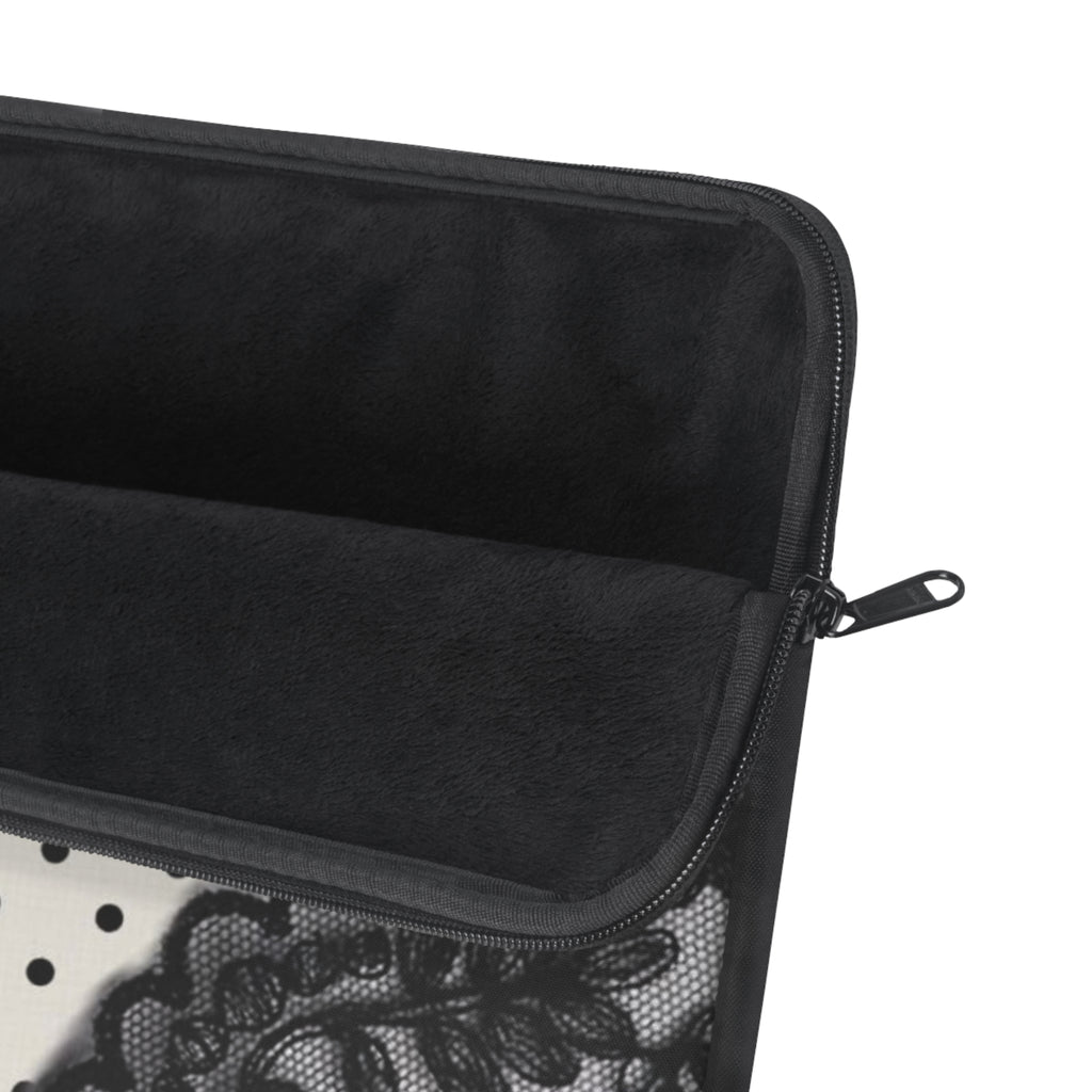 COQUETTE POLKA DOTS BLACK LACE KINDLE IPAD & LAPTOP SLEEVE