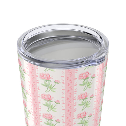 GREEN & PINK ROSES TUMBLER