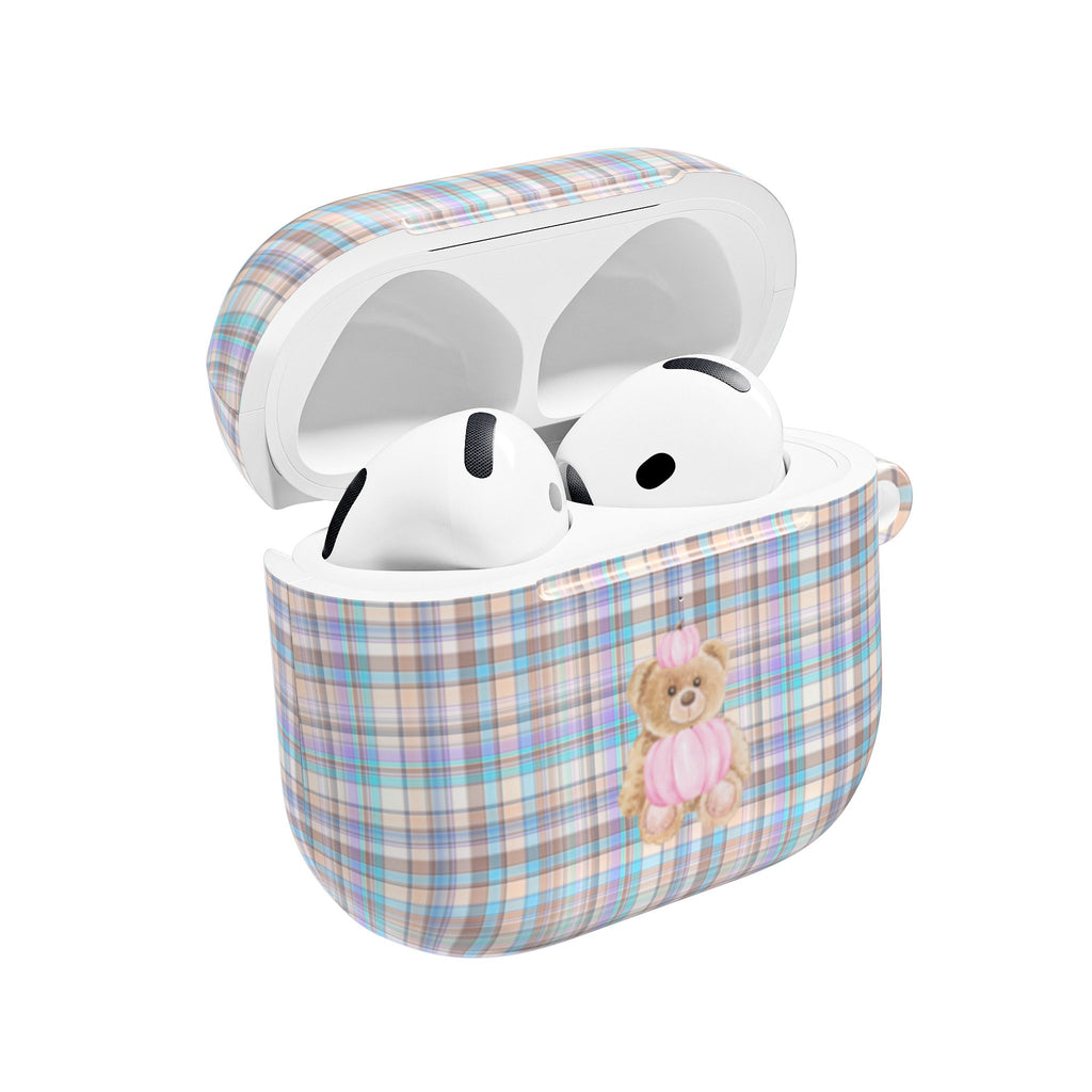 PLAID TEDDY AIRPOD CASE