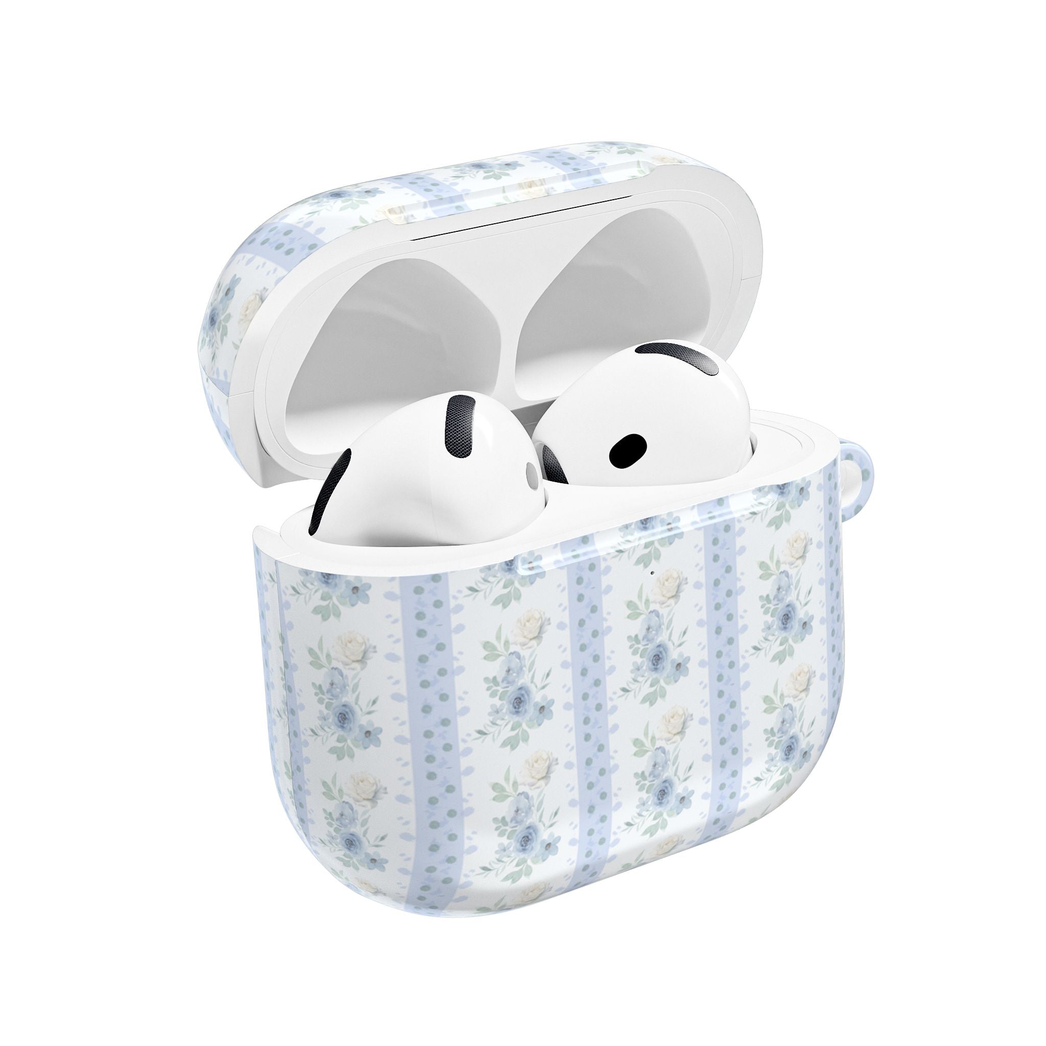 BLUE STRIPE FLORAL AIRPOD CASE