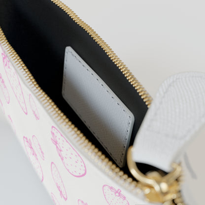 WHITE STRAWBERRIES LEATHER POUCH
