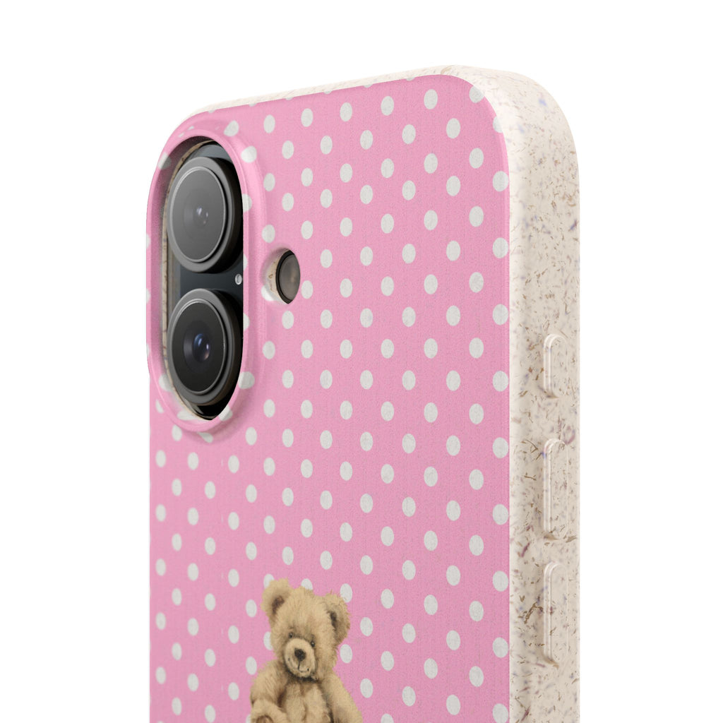 PINK POLKA DOT TEDDY BEAR ECO-FRIENDLY MAGSAFE® PHONE CASE