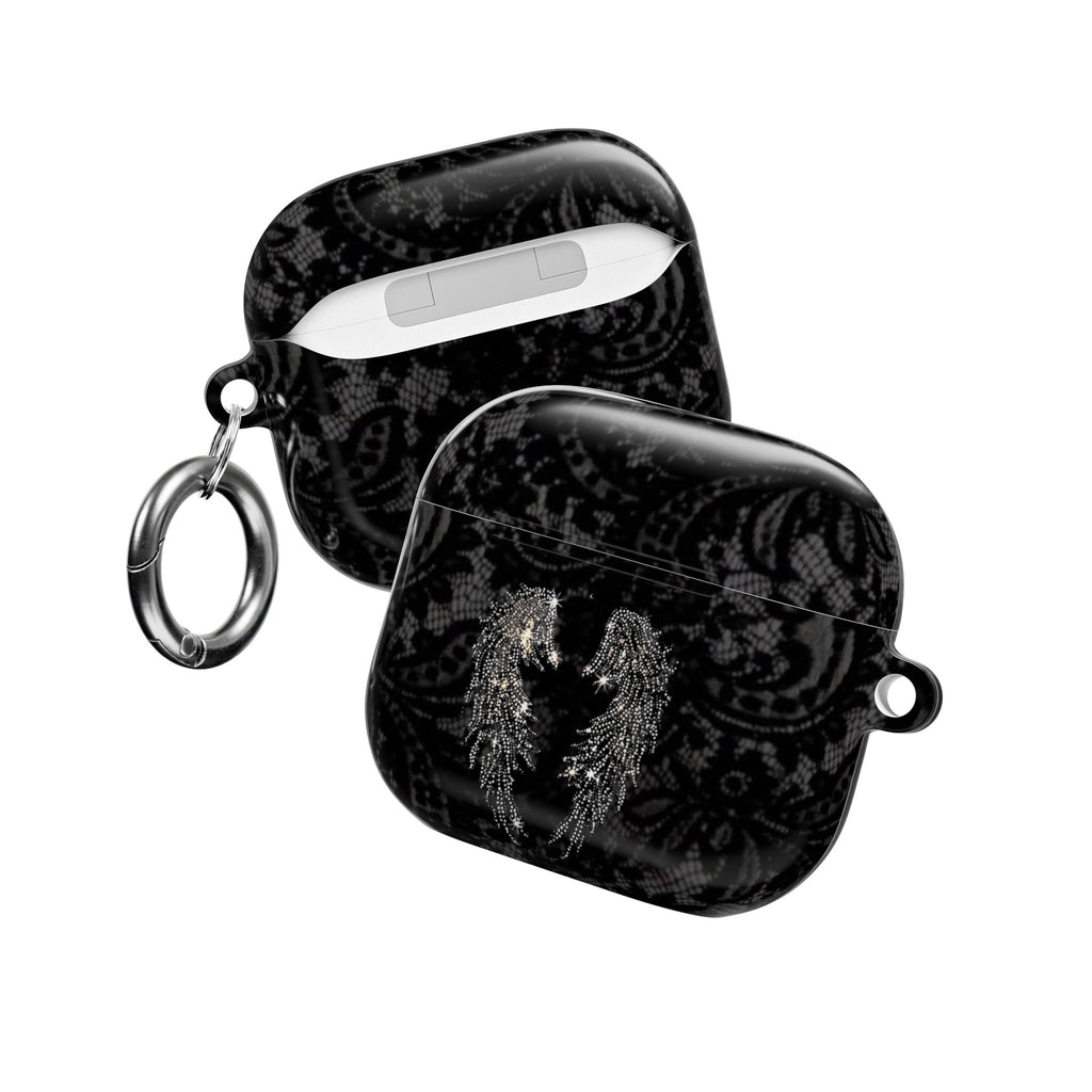 BLACK LACE ANGEL WINGS AIRPOD CASE