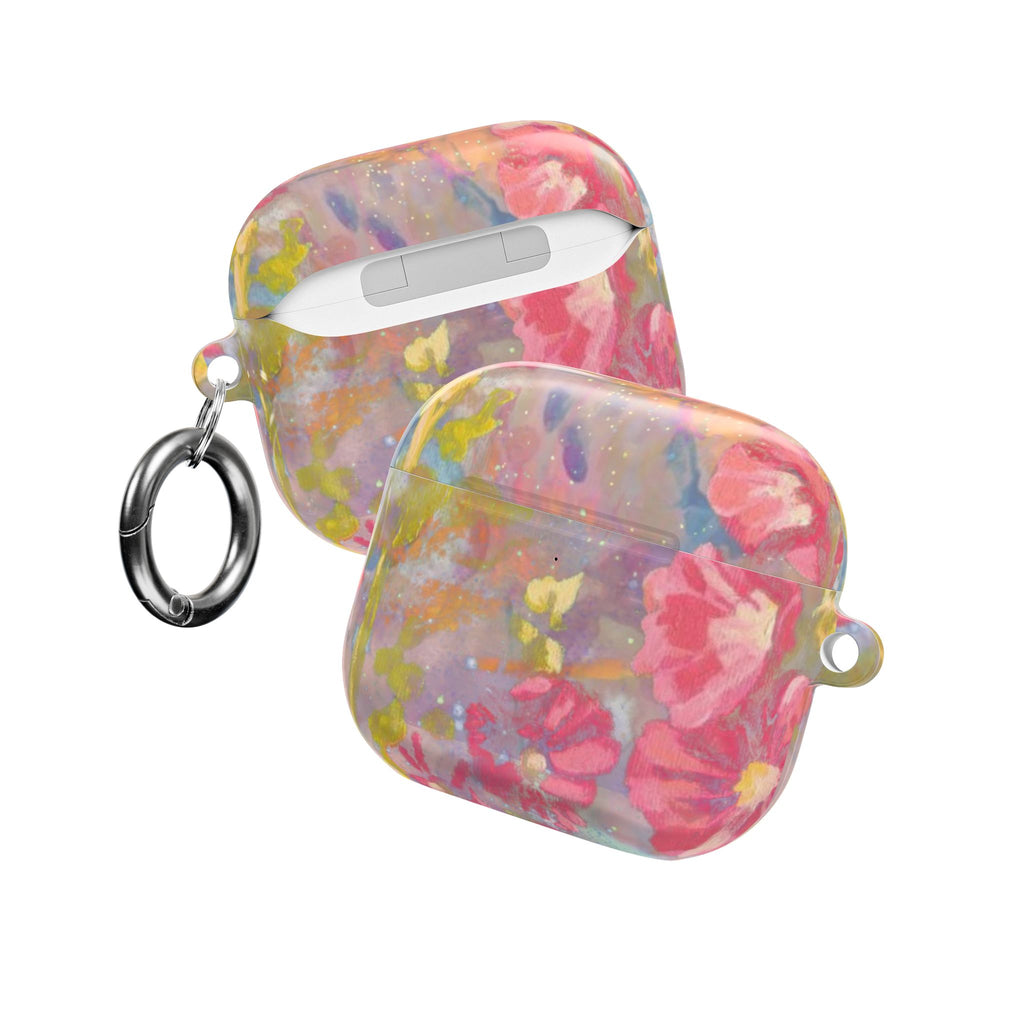 PINK WHIMSY PRISM FLORAL AIRPOD CASE