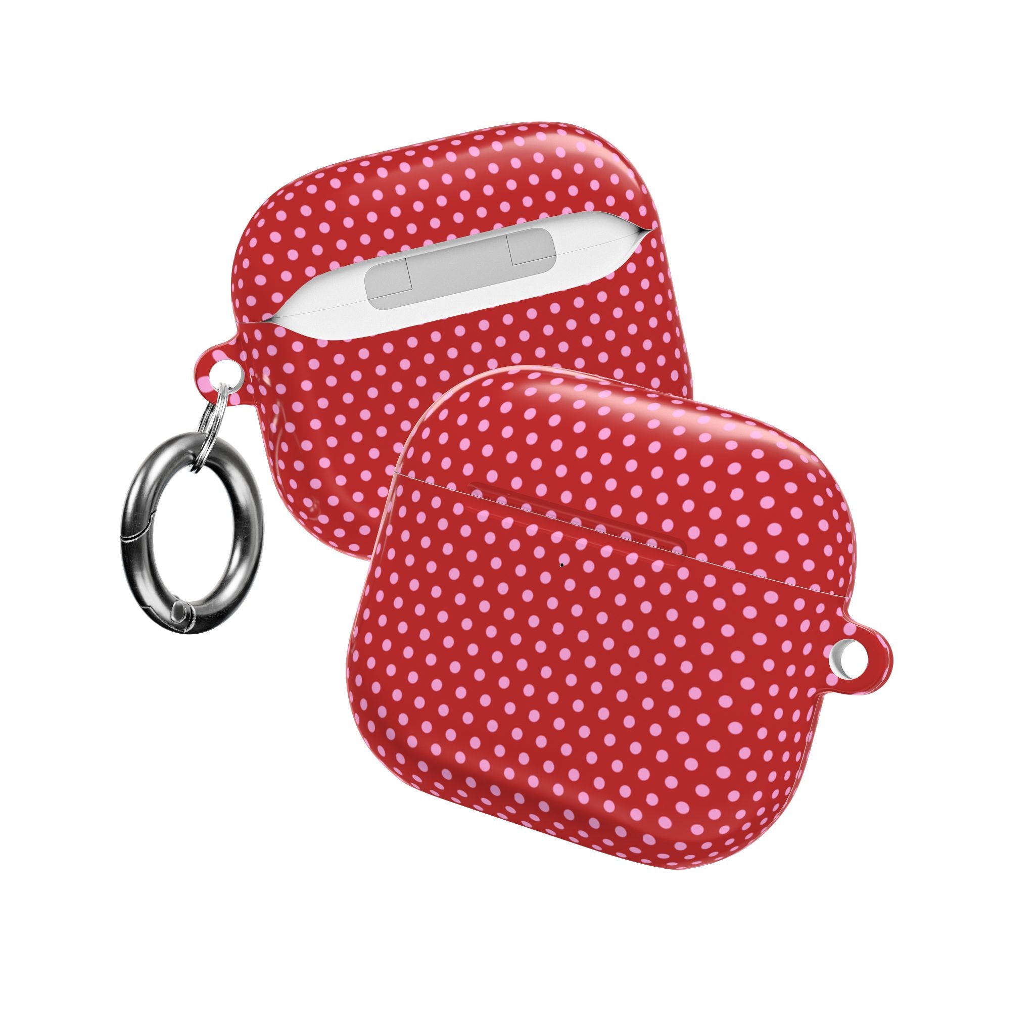 RED PINK POLKA DOTS AIRPOD CASE