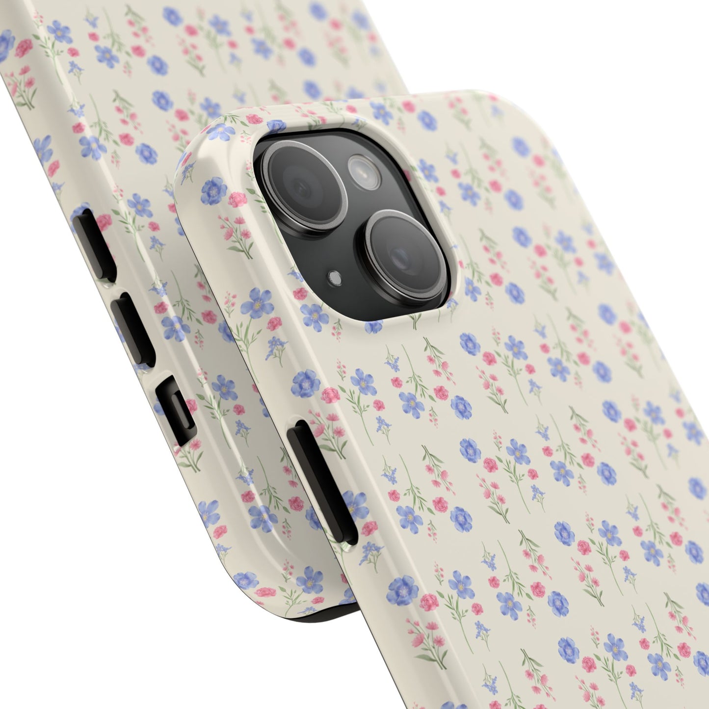 BLUE & PINK COTTAGE FLORAL PHONE CASE
