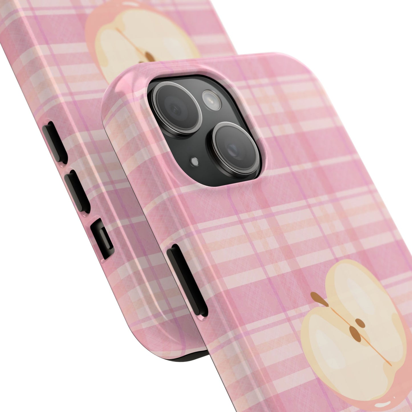 PINK PLAID APPLE PHONE CASE