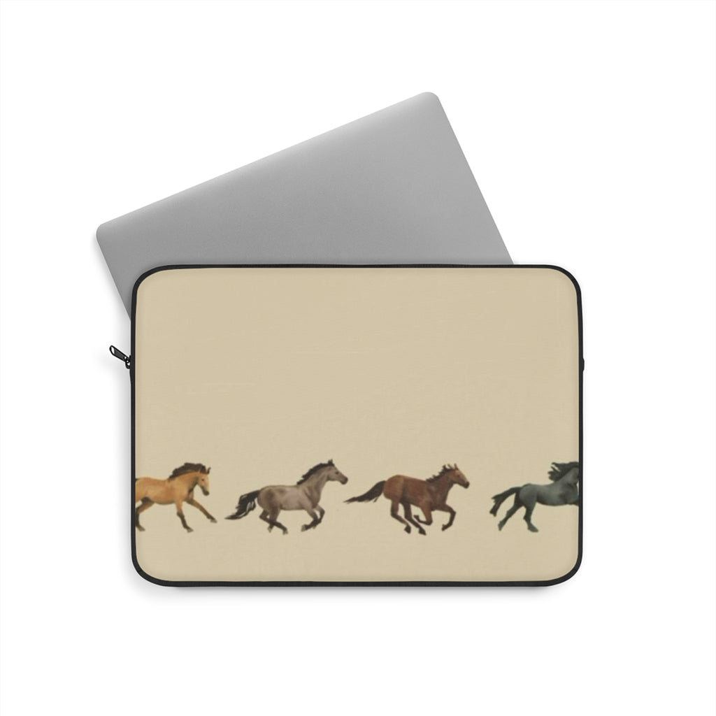 BEIGE MINIMALIST WESTERN HORSES KINDLE IPAD & LAPTOP SLEEVE