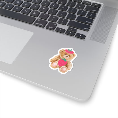 TEDDY BEAR STRAWBERRY COSTUME STICKER